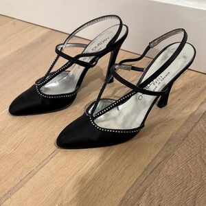 Charles Jourdan Black Strappy Heels